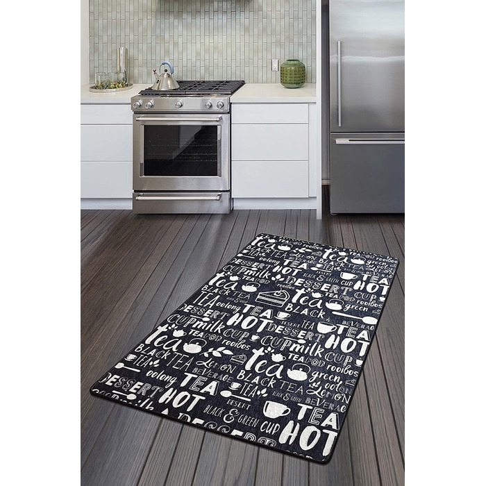 Кухонний килимок Miqna, Сучасний нековзний гелевий килимок на підошві, миються Кухонні килимки, барвисті Килимки для спецій (гарячий чай, 80 x 200)