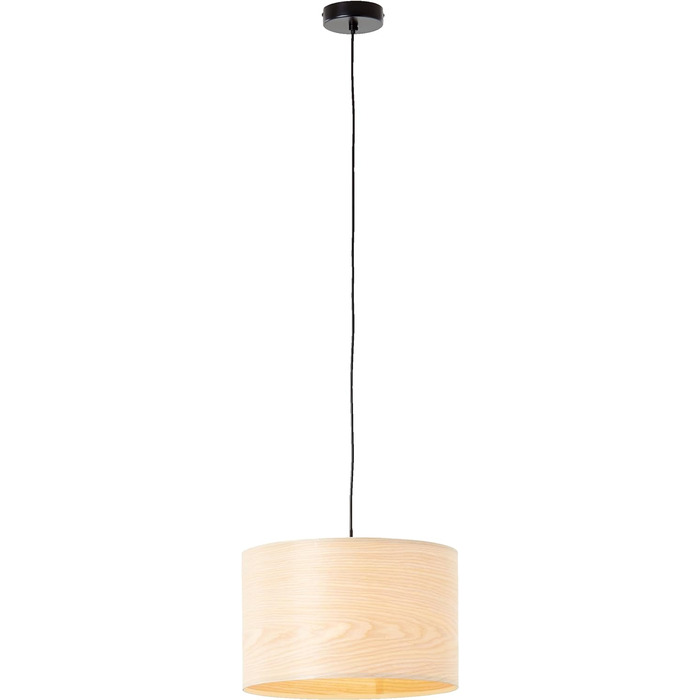 Підвісний світильник в стилі природи - підвісний світильник з абажуром, що регулюється по висоті і регулюється з відповідним джерелом світла - виготовлений з металу/дерева - у світло-коричневому/чорному кольорі - Ø 35 см