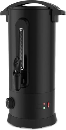 Глювайнер Cecaylie 10L: Електричний диспенсер для глінтвейну з нержавіючої сталі, з термостатом, краном та індикатором рівня, чорний