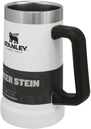 Термокружка Stanley Adventure Vacuum Stein 709 мл - Білий (Polar White) | Зручна ручка, 7 годин холоду, для пива, миється в посудомийній машині
