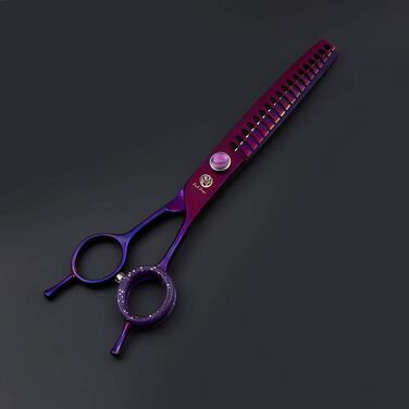 Фіолетовий дракон 7,0 Фіолетовий вигнутий донизу ножиці для догляду за домашніми тваринами вигнуті ножиці / секатор з регулювальним гвинтом-ідеально підходять для професійного грумера для домашніх тварин
