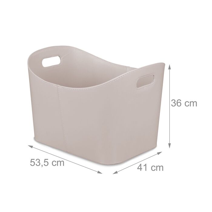 Кошик для дров Relaxdays сірого кольору з штучної шкіри