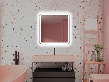 Дзеркало для ванної кімнати 60 см квадратне з LED-підсвічуванням, сенсорне керування