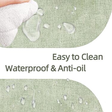 Набір килимків на стіл овальної форми, 6 шт., штучна шкіра, термостійкі та водонепроникні (зелені)