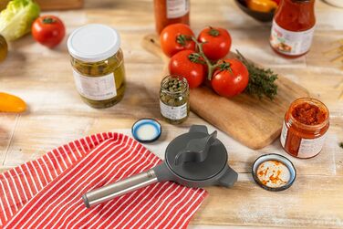 Відкривачка для кришок Kuhn Rikon Deluxe Gripper, сіра, легко відкриває кришки, підходить для гладких та зрізаних кришок