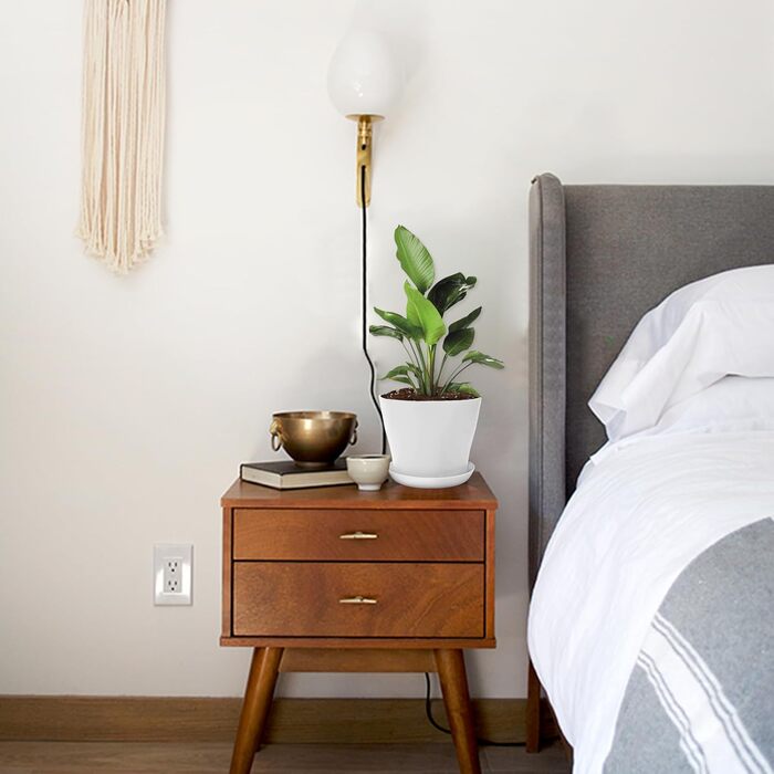 KINGLAKE Набір горщиків для квітів 8 шт., 17 см, пластик з підставкою, для квітів, сукулентів, кактусів, кольорові