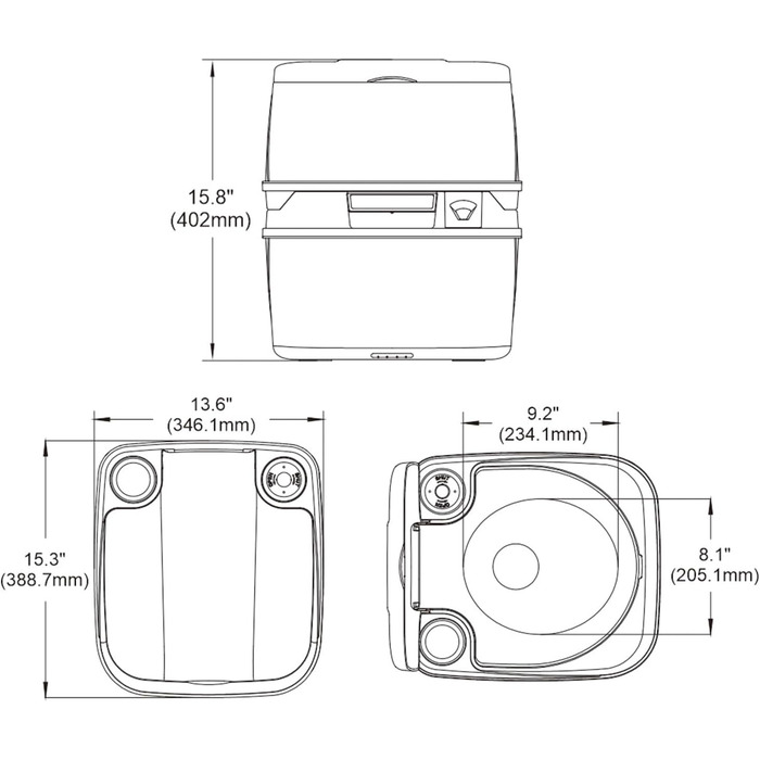Seaflo LIGHTEU 18L портативна інжекційна туалет для кемпінгу, автодому та відпочинку на природі