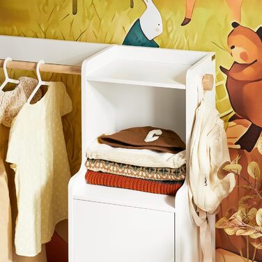 Дитяча шафа SoBuy з 2 гачками, гардероб для дитячої кімнати, білий, 94x110x35 см (KMB110-W)