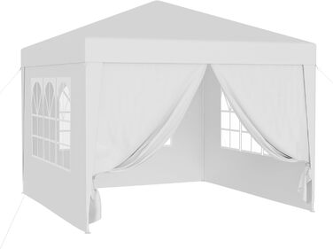 Альтанка Wiltec 3х3м, зі знімними бічними панелями та великими вікнами, садова альтанка, шатро (біла)
