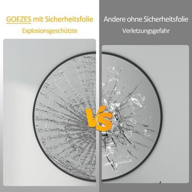 Дзеркало Spiegel для ванної кімнати 40x60 см, чорне, прямокутне, настінне, з металевим каркасом