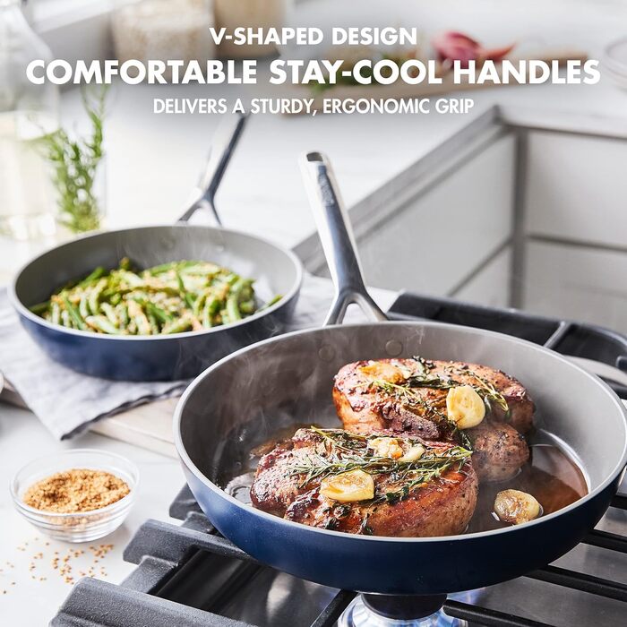 Набір сковорідок GreenPan GP5: керамічне покриття, антипригарні, 24.1 та 27.9 см, 2 шт.