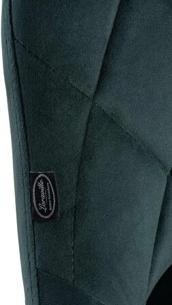 Набір з 2 барних стільців Lazio з велюровим сидінням, поворотні, з підніжкою, регульована висота, металевий каркас (білий), колір сидіння: темно-зелений