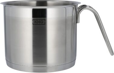 Каструля KHG 14 см з нержавіючої сталі, індукційне дно, 1.5 л, без покриття, для всіх плит (комплект)