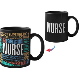 Кружка кавова для медсестер Onebttl, 340 мл, термочутлива, прикольна, на день народження, День Подяки, Різдво, Тиждень медсестри - Персонал (02-слово медсестри)
