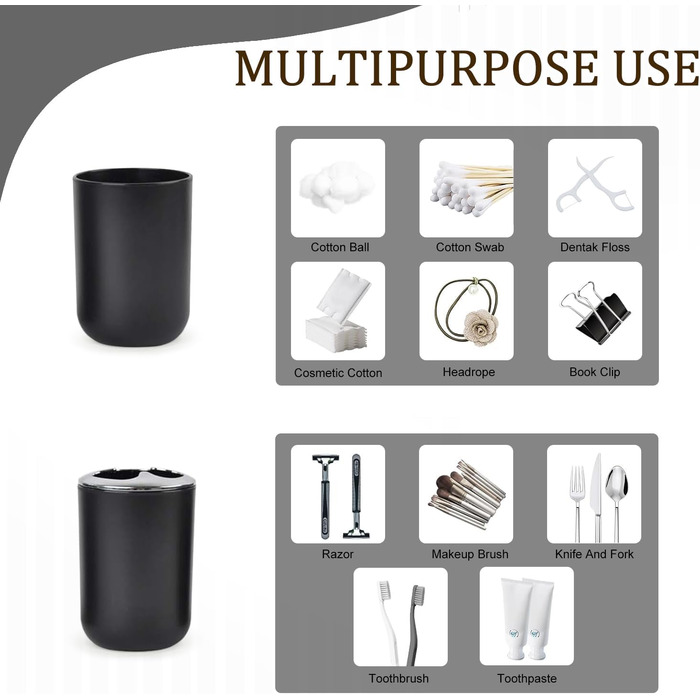 Набір аксесуарів для ванної кімнати CERBIOR, 6 шт. (Морська синя/Королівська синя): дозатор мила, тримач для зубних щіток, стакан для зубних щіток, мильниця. Чудовий подарунок для дому.