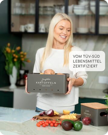 Короб для зберігання картоплі, цибулі та часнику (3 шт.) | Сірий | Короб для картоплі, цибулевий горщик