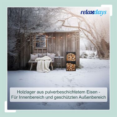 Стильна полиця для дров Relaxdays з двома відділеннями