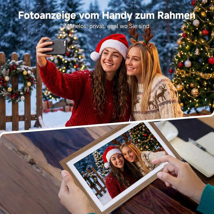 Роллеї Смарт Фрейм WiFi 1010: Цифровий фоторамка 10.1 дюйма з сенсорним екраном IPS, 32GB, дизайн 