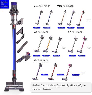 Підставка Bison для акумуляторного пилососа Dyson - органайзер для кронштейна V6, V7, V8, V10, V11, DC30-35 (чорний)