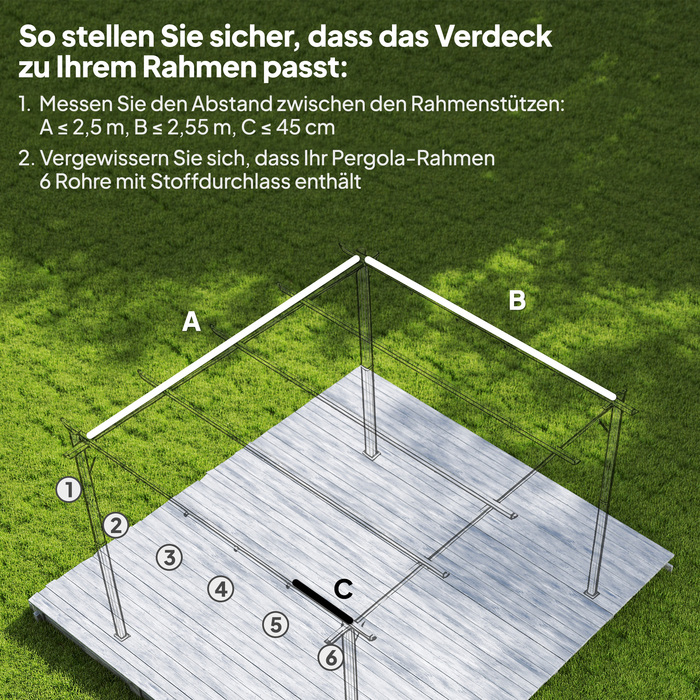 Тент для перголи 3x3 м, вмотуючий, з дренажними отворами, стійкий до погодних умов, поліестер, колір кавовий