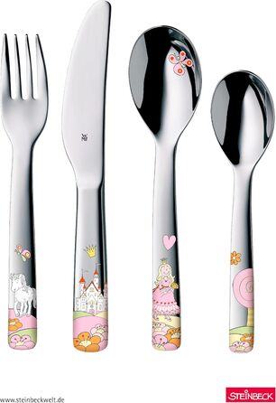 Дитячий столовий набір WMF Prinzessin Anneli з гравіюванням імені. Персоналізований подарунковий набір для хлопчиків та дівчаток. Ідеальний для хрещення.