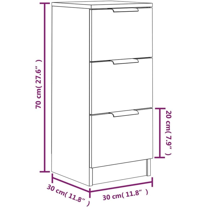 Комод сервант Credenza Шафа Копчений Дуб 30x30x70см Інженерна деревина