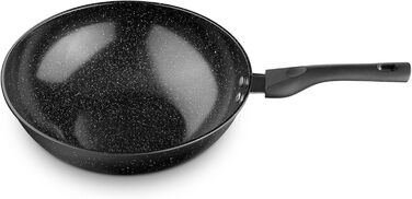 Сковорода Вок Наварис з покриттям - кругла сковорода вок діаметром 30 см - Сковорода Вок для всіх типів приготування - Індукційна сковорода Вок-плоска