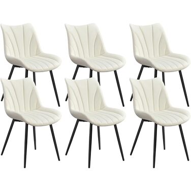 Набір обідніх стільців Yaheetech, 6 шт., з м'яким сидінням з велюру та металевими ніжками, для кухні, вітальні, обідньої кімнати, до 150 кг