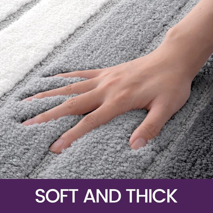 Двопакетні килимки для ванної кімнати DEXI, 40 x 60 см, антиковзаючі, м'які, швидковисихаючі, сірі (2 шт.)