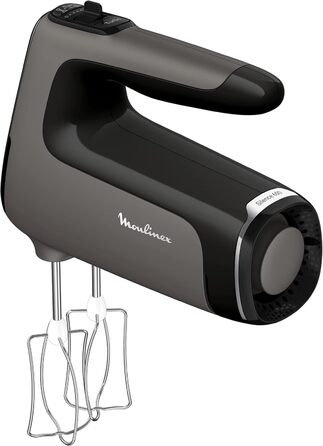 Міксер ручний Moulinex Quickmix HM3108 600 Вт, 5 швидкостей, нержавіюча сталь, для тіста, крему, чорний