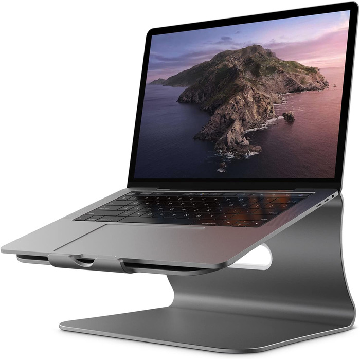Підставка для ноутбука з алюмінію, сіра, для MacBook Air/Pro, Dell, HP, Lenovo, Microsoft Surface, Samsung (11-16 дюймів)