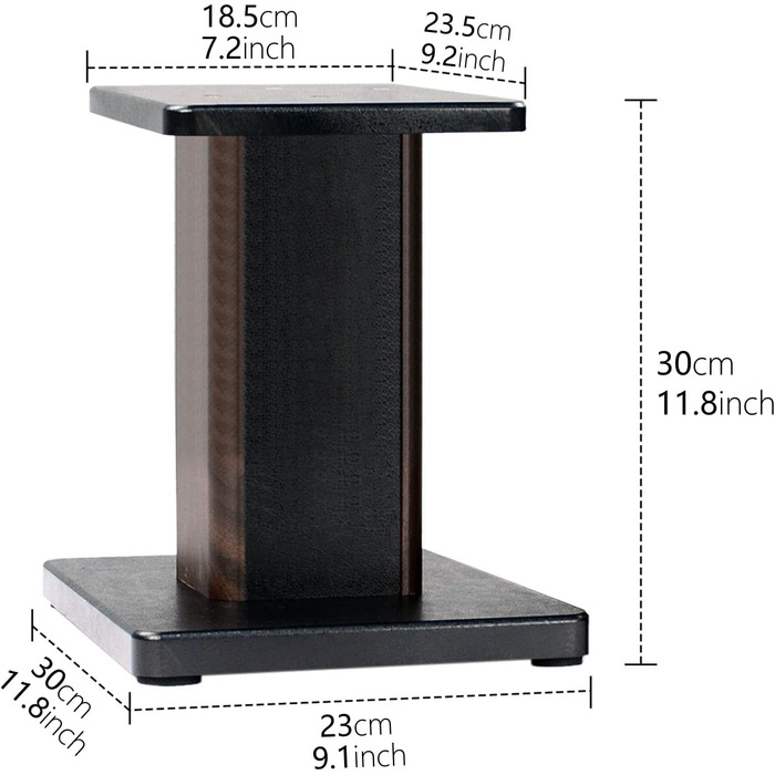 Підставка для динаміків BQKOZFIN 30 см, набір з 2 шт. , дерево, для поличкових колонок HiFi та звук домашнього кінотеатру