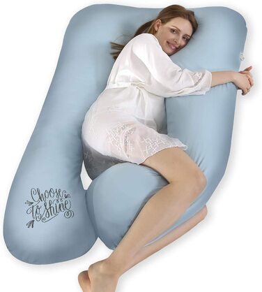 Образна подушка для вагітних бічна подушка для сну Подушка для зберігання зі знімним і миється дизайном з 100 бавовни 320tc з вишивкою (Starlight Blue, 140 x 80 см)