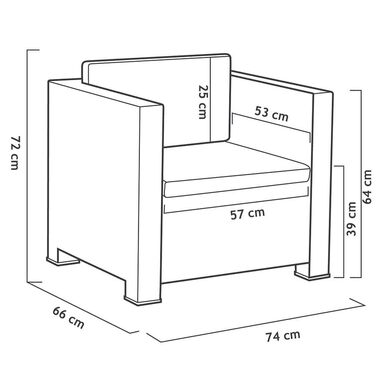 Садовий набір меблів WellHome Black Graphit для вулиці - сучасний комплект