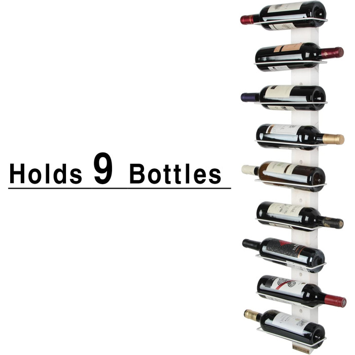 Стильна дерев'яна полиця для вина Jackcube Design MK699A на 9 пляшок, для кухні та декору