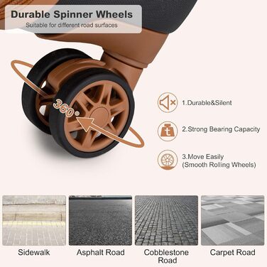 Чотири валізи KONO з ABS пластику, 75 x 48 x 29 см, з TSA замком, ручна поклажа, набір 4 шт. (білий, чорний)