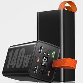 Портативний зарядний акумулятор 140W 70000mAh з USB-C PD 3.0 для ноутбуків, iPhone, Galaxy, MacBook, Dell та інших пристроїв (чорний)