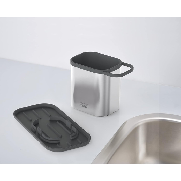 Підставка для раковини Joseph Joseph Duo, сіра (сталь), з тримачем для губки