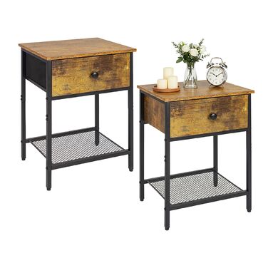 Набір приліжкових тумбочок Relaxdays (2 шт.) з ящиком та полицею