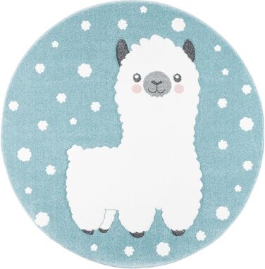 Килимок дитячий Pergamon Maui Kids Alpaca Pastel Blue Round, 3 розміри 160 см