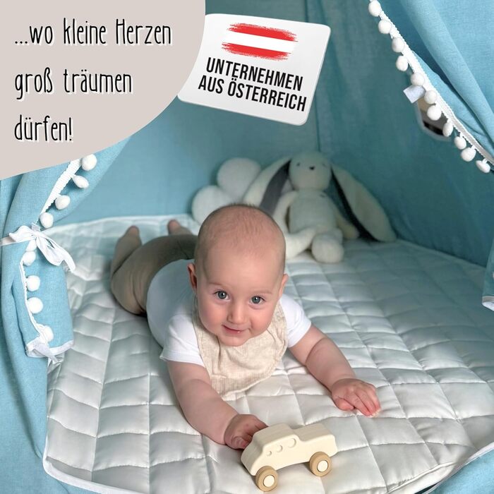 Дитячий намет LIONHERZ® DAS ORIGINAL: Принцесин замок з бавовни та льону | З фібергласовими стержнями та сумкою | Стабільний намет-тіпі для дівчаток (без аксесуарів)