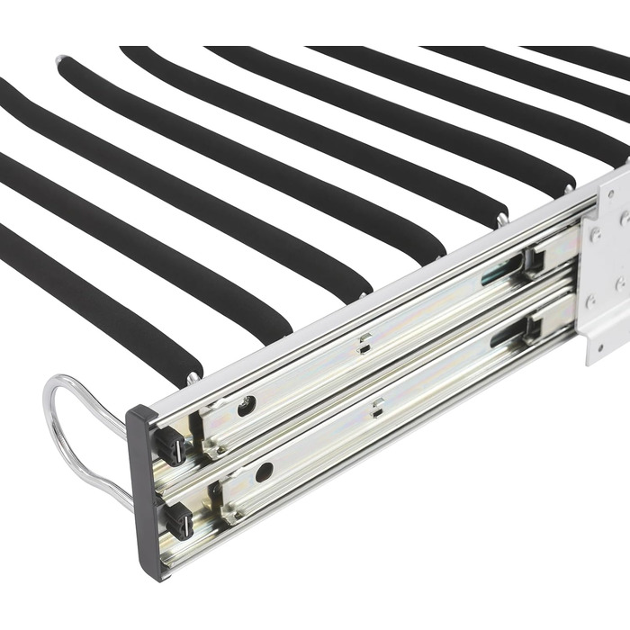 Висувна вішалка для штанів, полиця для штанів у шафу, 9 тримачів для шарфів, висувна вішалка для штанів, одягу, краваток, шарфів, глибина шафи 48 см (правий монтаж)