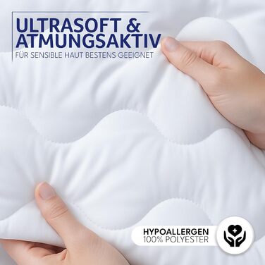 Пухова ковдра Gentle North 220x200 см - всесезонна ковдра для алергіків, м'яка та пухнаста, придатна для прання при 60°C