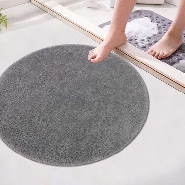 Килимок для ванної кімнати Famibay: набір 3 шт., неслизький, швидковисихаючий, сірий (80 x 80 см)