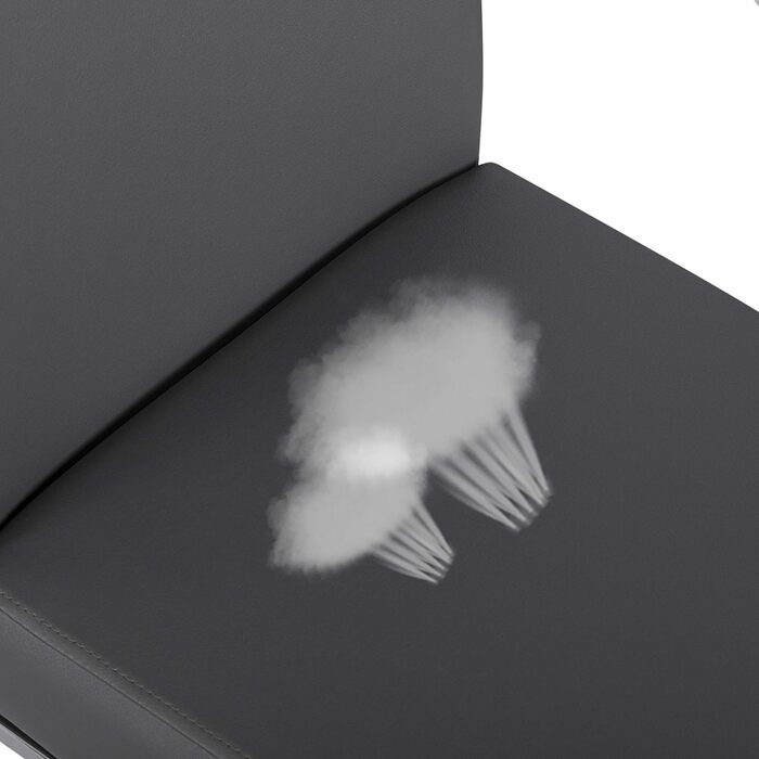 Набір з 2-х крісел для їдальні Yaheetech з м'яким сидінням, штучна шкіра, металевий каркас, сірий (135 кг)