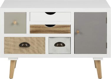 Комод AC Design Furniture Suwen, 70x32x81 см, різнокольоровий, дерево, 5 ящиків