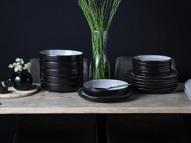 Набір посуду серії Nordic Fjord 18 шт., Набір тарілок з керамограніту (набір тарілок 18 шт., Frost), 21551