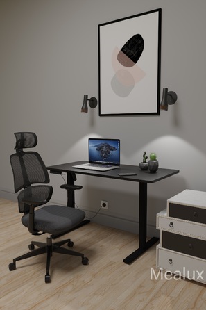 Комплект Mealux PowerDesk Lite Black + Leo Air Plus Grey (арт. EVO-201 Lite B/B +Y 546 KBG)