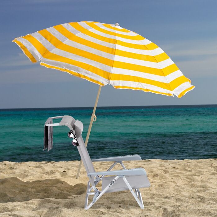 Розкладний шезлонг Relaxdays з подушкою для шиї