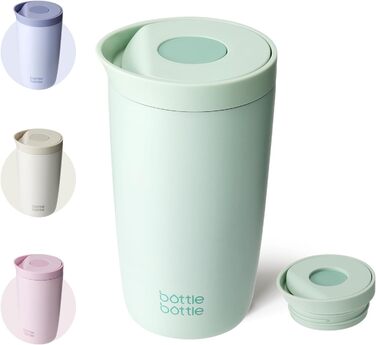 Термокружка BOTTLE Thermobecher 350 мл, для кави та чаю, витікання, Quick-Press, Isolierbecher Travel Mug Classic Grande (Зелена)